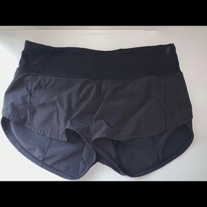 Lululemon black speed up shorts